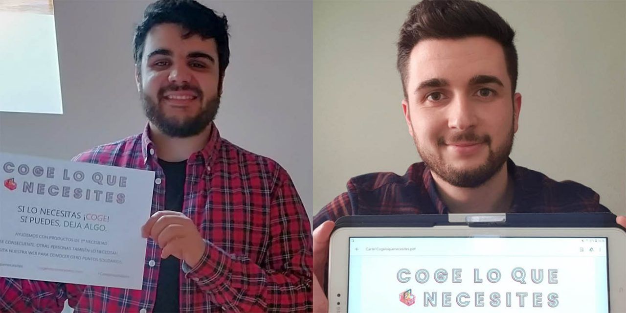 Dos estudiantes del Campus de Alcoy de la UPV impulsan la iniciativa solidaria #Cogeloquenecesites